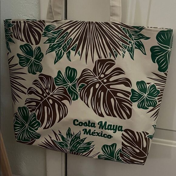 Unbranded Handbags - #1075* Unisex Costa Maya Mexico Tropical Tote Bag - Green and Brown
